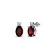 1 - Ailey Red Garnet and Diamond Two Stone Stud Earrings 