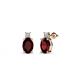 1 - Ailey Red Garnet and Diamond Two Stone Stud Earrings 