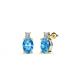 1 - Ailey Blue Topaz and Diamond Two Stone Stud Earrings 
