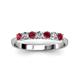 3 - Reina 3.00 mm Ruby and Diamond 7 Stone Wedding Band 