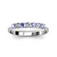 3 - Reina 3.00 mm Tanzanite and Diamond 7 Stone Wedding Band 