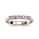 3 - Reina 3.00 mm Pink Tourmaline and Diamond 7 Stone Wedding Band 