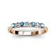 3 - Reina 3.00 mm Blue Topaz and Diamond 7 Stone Wedding Band 