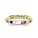 3 - Reina 3.00 mm Peridot and Diamond 7 Stone Wedding Band 