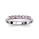 3 - Reina 3.00 mm Pink Tourmaline and Diamond 7 Stone Wedding Band 