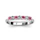 3 - Reina 3.00 mm Rhodolite Garnet and Diamond 7 Stone Wedding Band 
