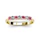 3 - Reina 3.00 mm Rhodolite Garnet and Diamond 7 Stone Wedding Band 