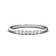 1 - Reina 2.30 mm White Sapphire 7 Stone Wedding Band 