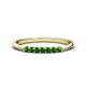1 - Reina 2.30 mm Green Garnet 7 Stone Wedding Band 