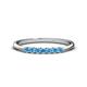 1 - Reina 2.30 mm Blue Topaz 7 Stone Wedding Band 