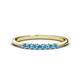1 - Reina 2.30 mm Blue Topaz 7 Stone Wedding Band 