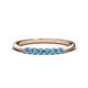 1 - Reina 2.30 mm Blue Topaz 7 Stone Wedding Band 