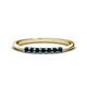 1 - Reina 2.30 mm Blue Diamond 7 Stone Wedding Band 