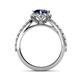 6 - Florus Blue Sapphire and Diamond Halo Engagement Ring  