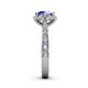 5 - Florus Tanzanite and Diamond Halo Engagement Ring  