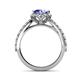 6 - Florus Tanzanite and Diamond Halo Engagement Ring  