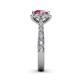 5 - Florus Pink Tourmaline and Diamond Halo Engagement Ring  