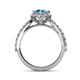 6 - Florus Blue Topaz and Diamond Halo Engagement Ring  
