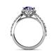 6 - Florus Iolite and Diamond Halo Engagement Ring  