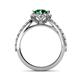 6 - Florus Emerald and Diamond Halo Engagement Ring  