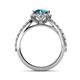 6 - Florus London Blue Topaz and Diamond Halo Engagement Ring  
