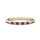1 - Reina 2.30 mm Ruby and Diamond 7 Stone Wedding Band 