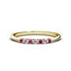 1 - Reina 2.30 mm Pink Tourmaline and Diamond 7 Stone Wedding Band 