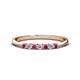 1 - Reina 2.30 mm Pink Tourmaline and Diamond 7 Stone Wedding Band 