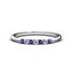 1 - Reina 2.30 mm Iolite and Diamond 7 Stone Wedding Band 