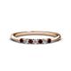 1 - Reina 2.30 mm Red Garnet and Diamond 7 Stone Wedding Band 