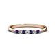 1 - Reina 2.30 mm Blue Sapphire and Diamond 7 Stone Wedding Band 