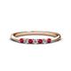 1 - Reina 2.30 mm Ruby and Diamond 7 Stone Wedding Band 
