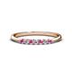 1 - Reina 2.30 mm Pink Sapphire and Diamond 7 Stone Wedding Band 