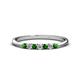 1 - Reina 2.30 mm Green Garnet and Diamond 7 Stone Wedding Band 
