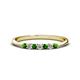 1 - Reina 2.30 mm Green Garnet and Diamond 7 Stone Wedding Band 