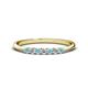1 - Reina 2.30 mm Aquamarine and Diamond 7 Stone Wedding Band 