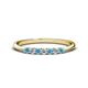 1 - Reina 2.30 mm Blue Topaz and Diamond 7 Stone Wedding Band 