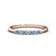 1 - Reina 2.30 mm Blue Topaz and Diamond 7 Stone Wedding Band 