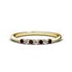 1 - Reina 2.30 mm Red Garnet and Diamond 7 Stone Wedding Band 