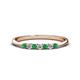 1 - Reina 2.30 mm Emerald and Diamond 7 Stone Wedding Band 