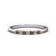1 - Reina 2.30 mm Smoky Quartz and Diamond 7 Stone Wedding Band 