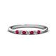 1 - Reina 2.30 mm Ruby and Diamond 7 Stone Wedding Band 