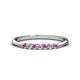 1 - Reina 2.30 mm Pink Sapphire and Diamond 7 Stone Wedding Band 