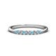1 - Reina 2.30 mm Aquamarine and Diamond 7 Stone Wedding Band 