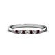 1 - Reina 2.30 mm Red Garnet and Diamond 7 Stone Wedding Band 