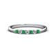 1 - Reina 2.30 mm Emerald and Diamond 7 Stone Wedding Band 