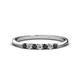 1 - Reina 2.30 mm Black and White Diamond 7 Stone Wedding Band 