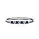 1 - Reina 2.30 mm Blue and White Diamond 7 Stone Wedding Band 