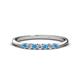 1 - Reina 2.30 mm Blue Topaz and Diamond 7 Stone Wedding Band 