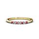 1 - Reina 2.00 mm Pink Tourmaline and Diamond 7 Stone Wedding Band 